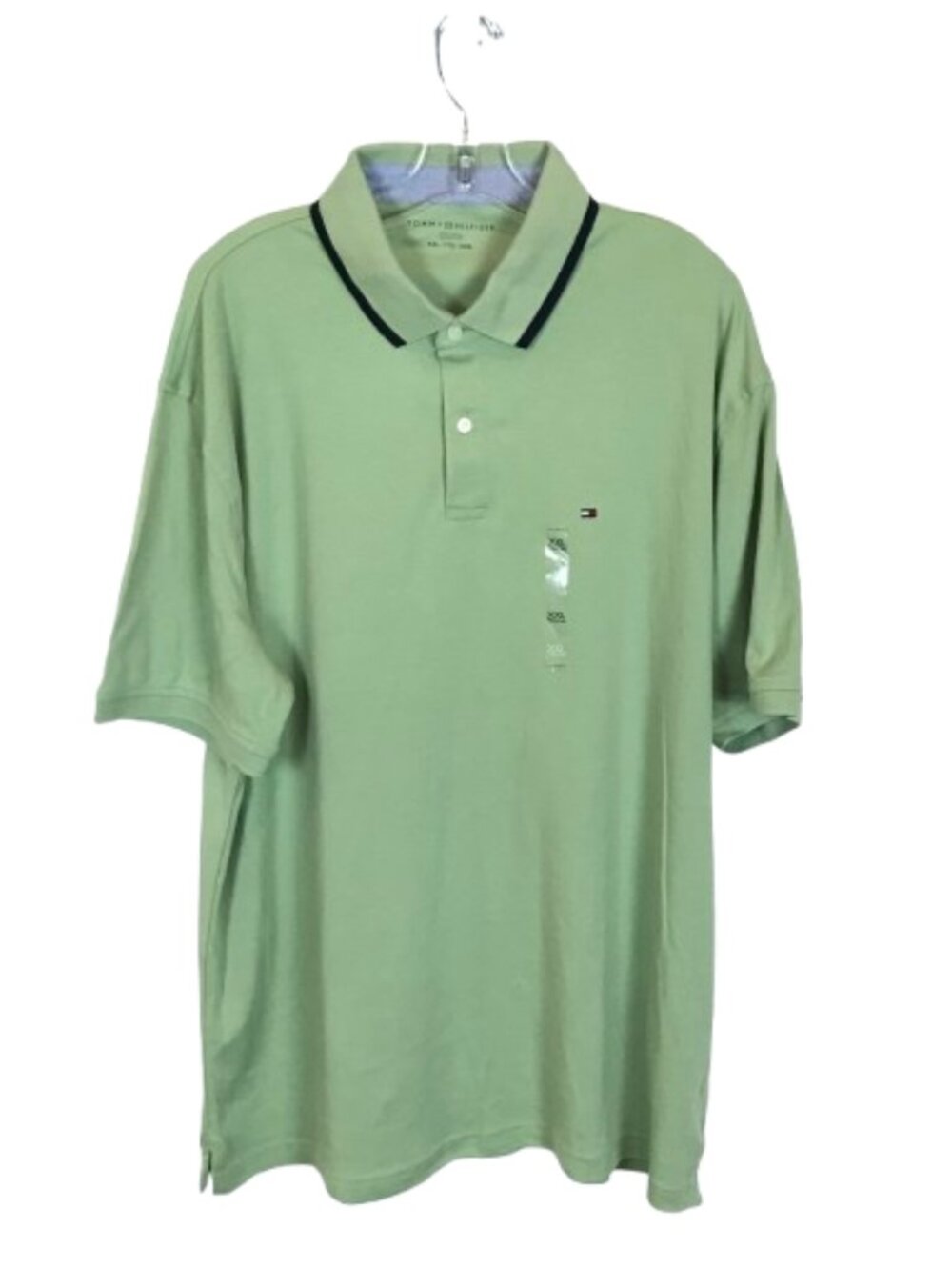 NWT Tommy Hilfiger Size XXL Green Regular Fit Under-Collar Logo Polo Shirt NEW